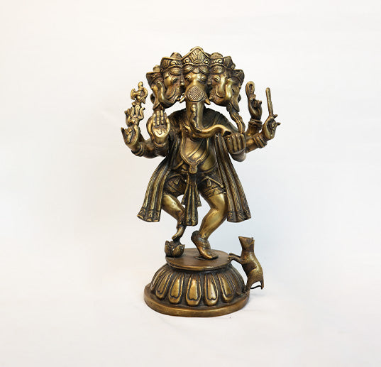 BRASS PANCHAMUKHA GANAPATI
